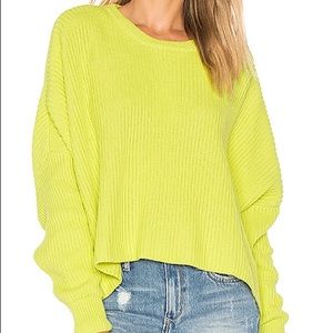 Free People lime green festival pier sweater
